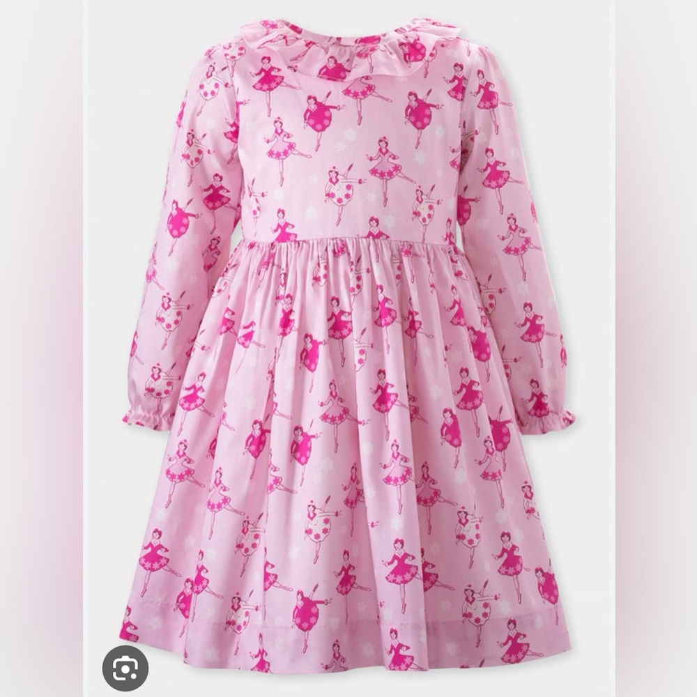 Like-new Rachel Riley pink dress - size 10 - ice skating pattern. Worn once.